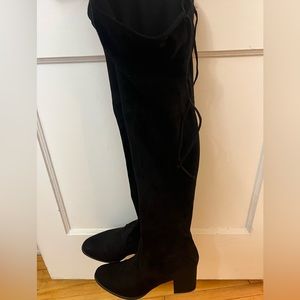 Unisa Black Suede Jaydi Over-the-Knee boots